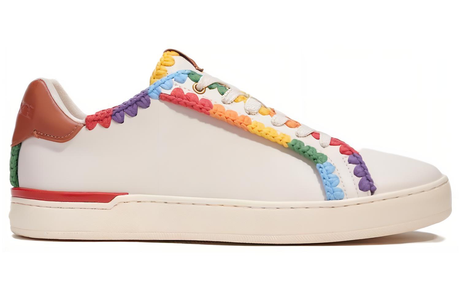 Coach Leather Round Toe Lace-Up Low Top 'Rainbow' 圖 2
