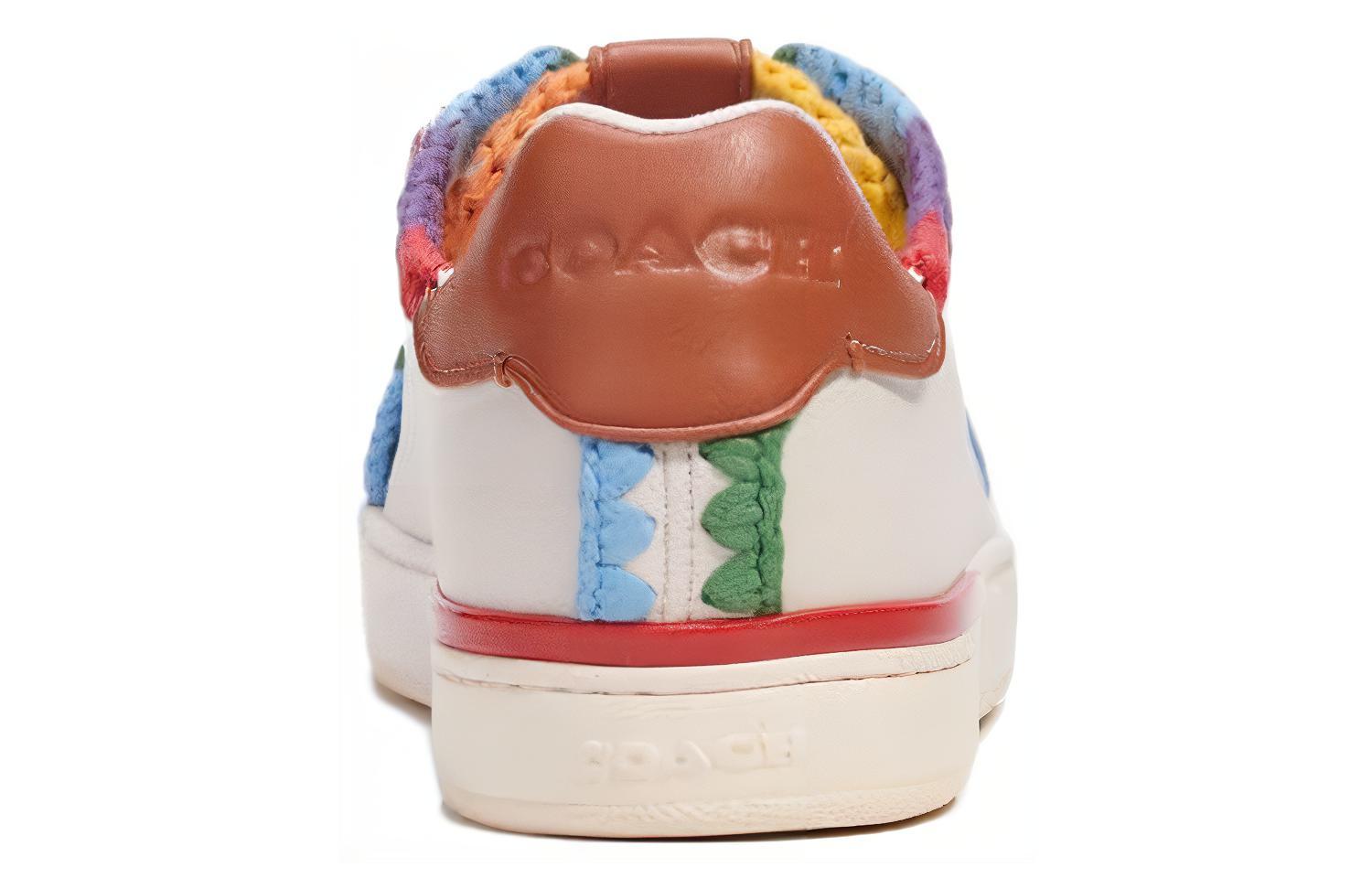 Coach Leather Round Toe Lace-Up Low Top 'Rainbow' 圖 4