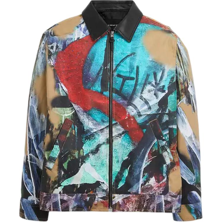 COACH Letter Graffiti Print Zipper Jacket for Men - Multi-color CL879-RE1