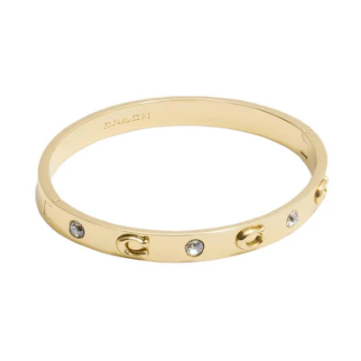 COACH Letter Logo Gold Bracelet Unisex Couple Design - Gold. 37455892GLD