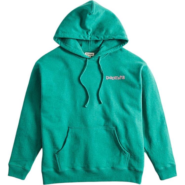 COACH Letter Logo Green Hoodie Unisex. CL506-GRU