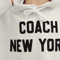 Sizing Coach Letter Print Hoodie Unisex Casual Fit Cream Color CQ226-CRM