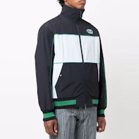 Shop COACH Jaket Aviator Warna-warni Logo Colorblock. C4650-NAW