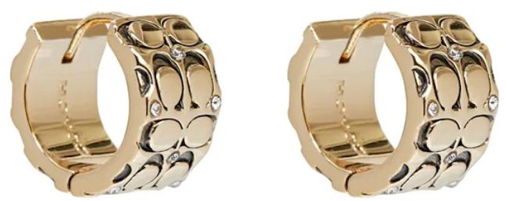 COACH Pendientes Unisex de Latón Dorado con Logo - Estilo Pareja - Oro 37341903GLD230 Lookbook COACH Pendientes Unisex de Latón Dorado con Logo - Estilo Pareja - Oro 37341903GLD230