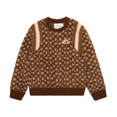 COACH Logo Jacquard Crewneck Sweatshirt Brown C7646-TT7