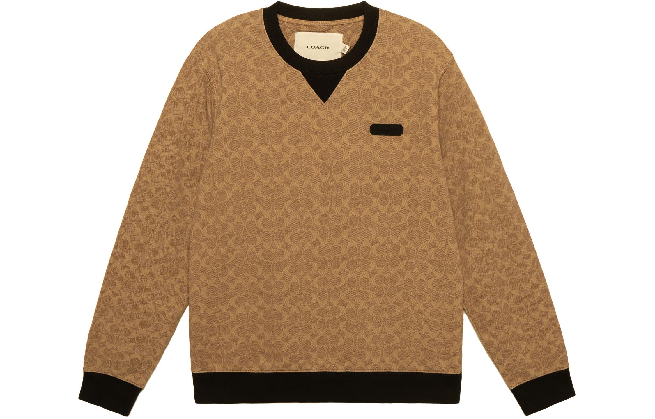 Order COACH Logo Print Crewneck Pullover Sweatshirt Brown. C5760-RYU