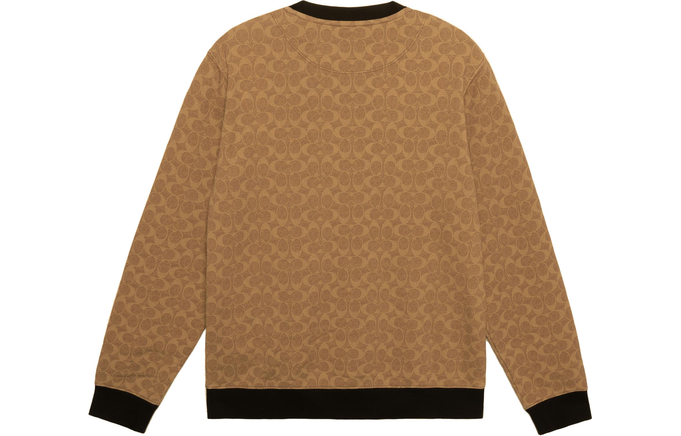 Lookbook COACH Logo Print Crewneck Pullover Sweatshirt Brown. C5760-RYU