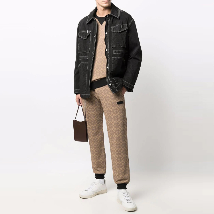 Shop COACH Logo Print Crewneck Pullover Sweatshirt Brown. C5760-RYU