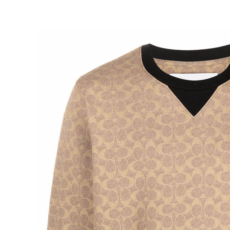 Sizing COACH Logo Print Crewneck Pullover Sweatshirt Brown. C5760-RYU