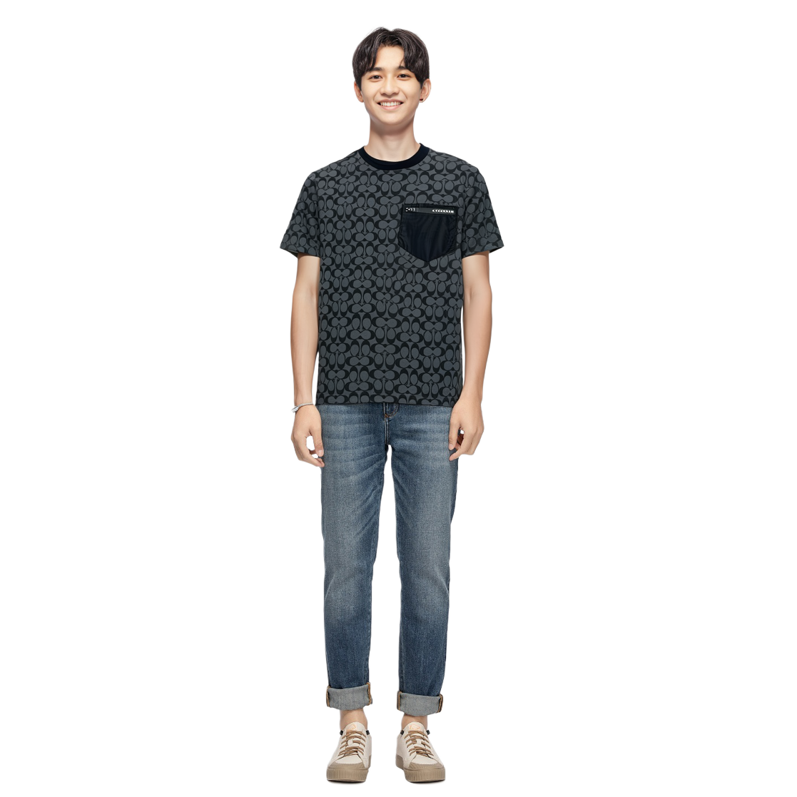 Lookbook コーチ ロゴプリント クルーネックTシャツ ブラック 89749-OY2