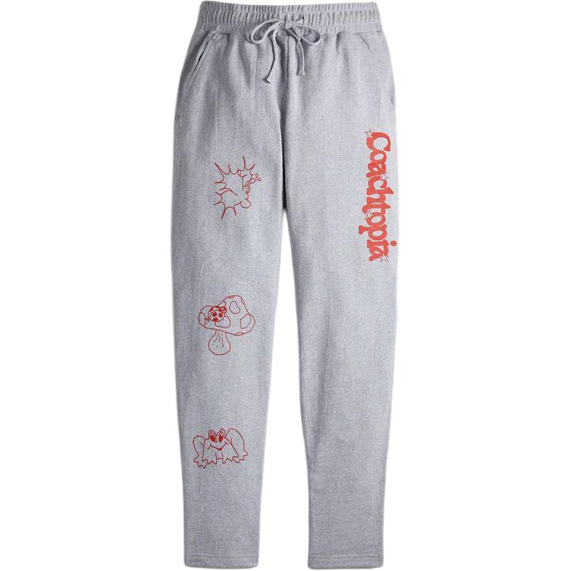 COACH Logo Print Knit Jogger Pants Unisex Gray. CP835-GRM