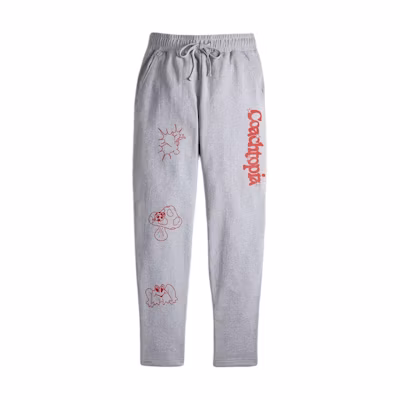 COACH Logo Print Knit Jogger Pants Unisex Gray. CP835-GRM