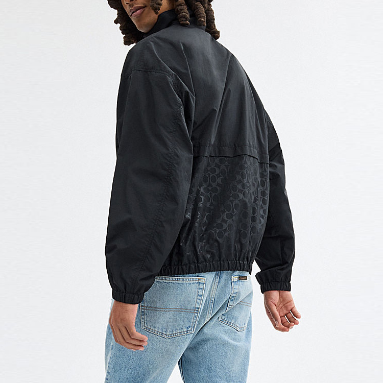 COACH Logo Print Zip-Up Stand Collar Casual Jacket Black CR358-BLK 圖 4