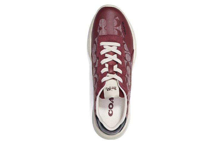 Lookbook Coach Low-Top Sneaker 'Burgundy Leather' CH113_Wine