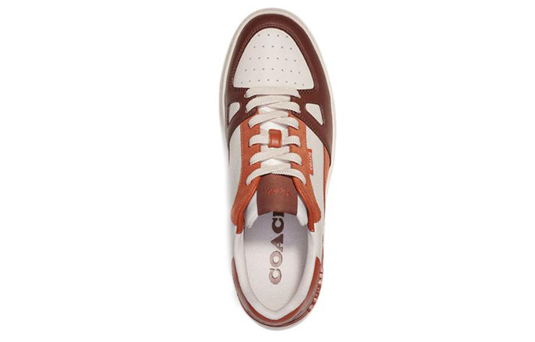 Coach Low Top Lace-Up 'White Brown' 圖 3