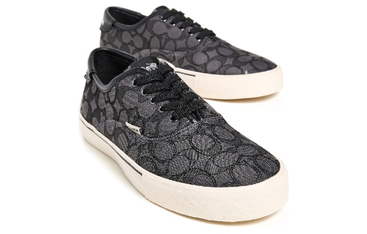 Lookbook COACH蔻馳 標誌性提花 繫帶 時尚板鞋 男款 黑色