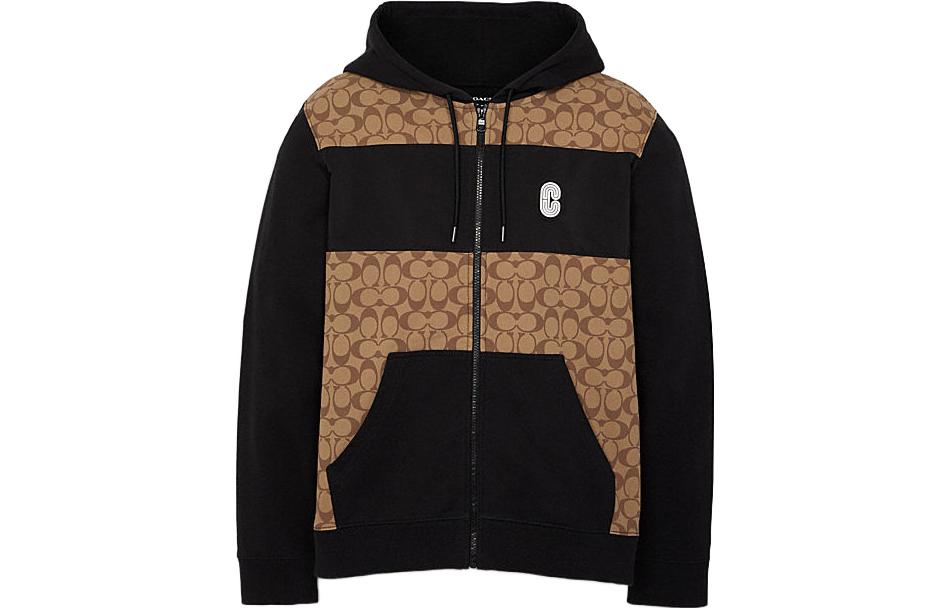 Order COACH Hoodie Pria Warna Khaki Logo Print Drawstring. C7817-OFZ