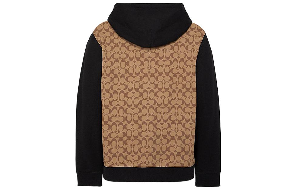 Lookbook COACH Hoodie Pria Warna Khaki Logo Print Drawstring. C7817-OFZ