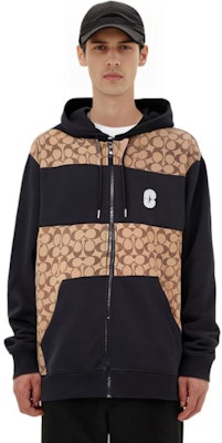 COACH Hoodie Pria Warna Khaki Logo Print Drawstring. C7817-OFZ Details for COACH Hoodie Pria Warna Khaki Logo Print Drawstring. C7817-OFZ