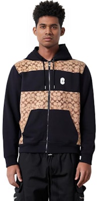 COACH Hoodie Pria Warna Khaki Logo Print Drawstring. C7817-OFZ Sizing COACH Hoodie Pria Warna Khaki Logo Print Drawstring. C7817-OFZ