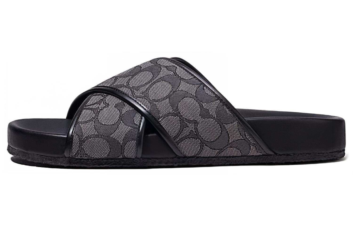COACH Minimalist Slide Sandals Gray/Black CA158-CQBK