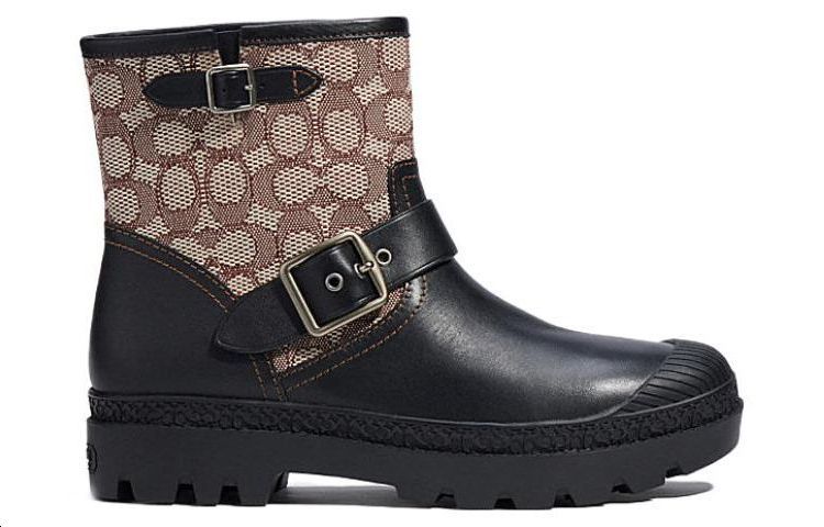 Order Coach Moto 'Fashion Buckle Sepatu Boot Pendek Hitam' CH061_BLK