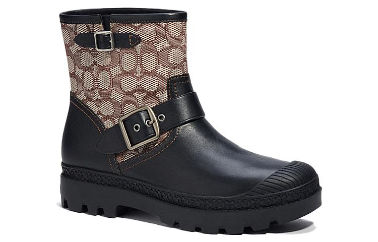 Lookbook Coach Moto 'Fashion Buckle Sepatu Boot Pendek Hitam' CH061_BLK