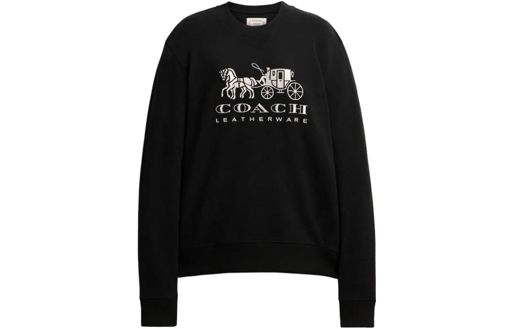 COACH Multicolor Letter Print Pullover Sweatshirt Unisex CL793-BLK
