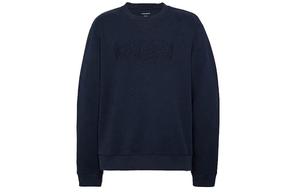 COACH Navy Blue Embroidered Logo Crewneck Sweatshirt C7825-TQ9