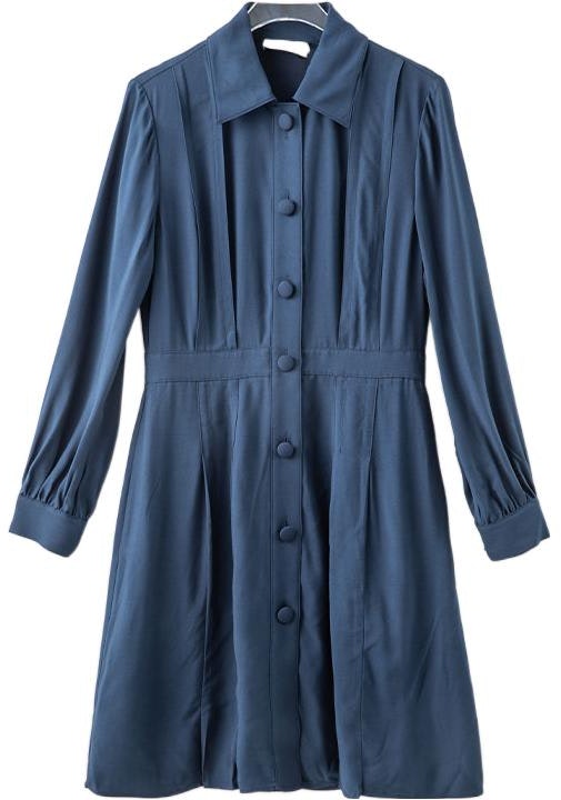coach-navy-blue-long-sleeve-midi-dress-with-cinched-waist-c4355-nav