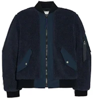 COACH Navy Ribbed Knit Trim Zip-Up Jacket 79561-NAV COACH Navy Ribbed Knit Trim Zip-Up Jacket 79561-NAV