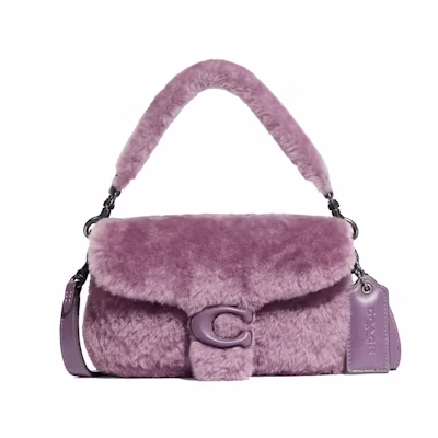 Coach Pillow Tabby 18 Shoulder Bag Shearling Dusty Purple
