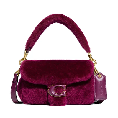 Coach Pillow Tabby 18 Shoulder Bag Shearling Fuchsia