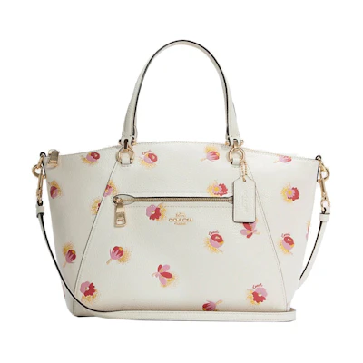Coach Prairie Top Zip Satchel Crossbody Bag Floral Print Chalk/Multi