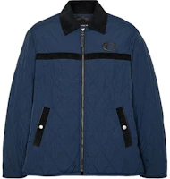 COACH Quilted Logo Embroidered Jacket Blue C5527-R71 COACH Quilted Logo Embroidered Jacket Blue C5527-R71