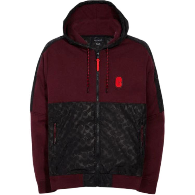 COACH Red Cotton Zip-Up Hoodie Long Sleeve 3100-R8B