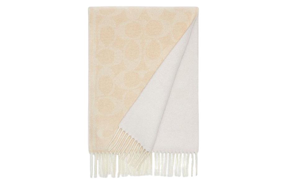 Order COACH Syal Cashmere Reversible Logo Klasik Unisex Gaya Pasangan Beige/Tan CB692-CHK