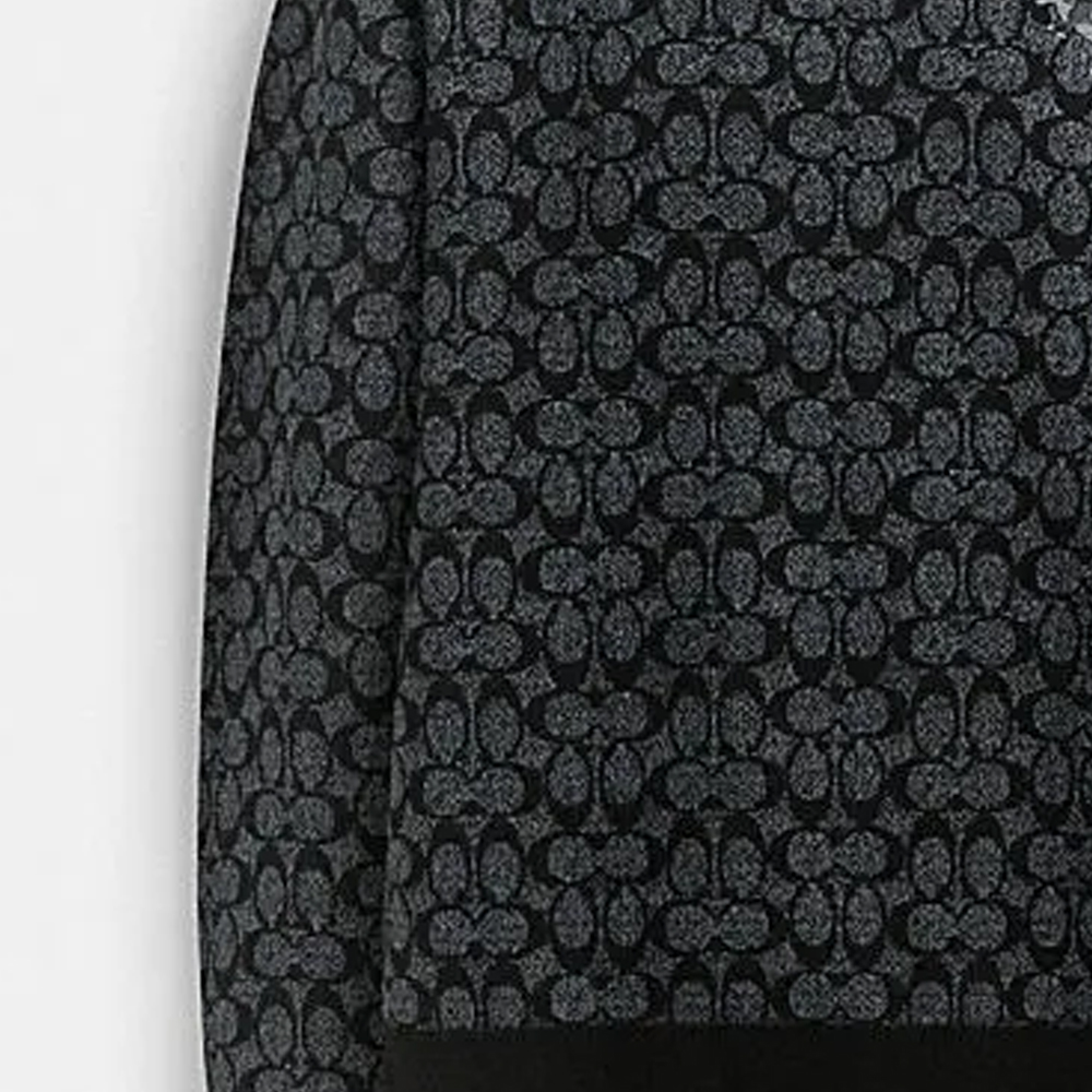 Shop 코치 렉시 FW23 블랙 패턴 크루넥 긴팔 스웨터 CP968-OY2