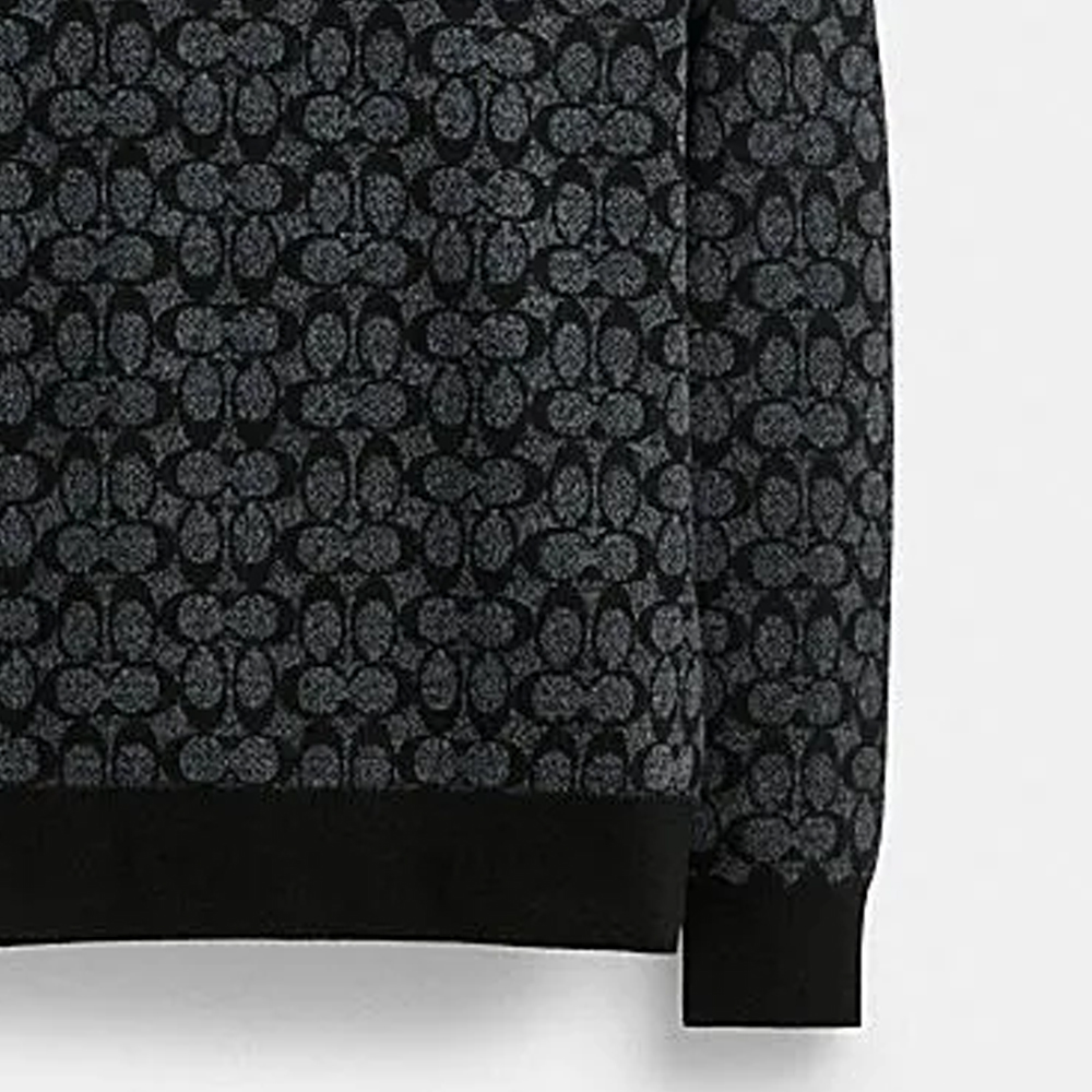 Details for 코치 렉시 FW23 블랙 패턴 크루넥 긴팔 스웨터 CP968-OY2