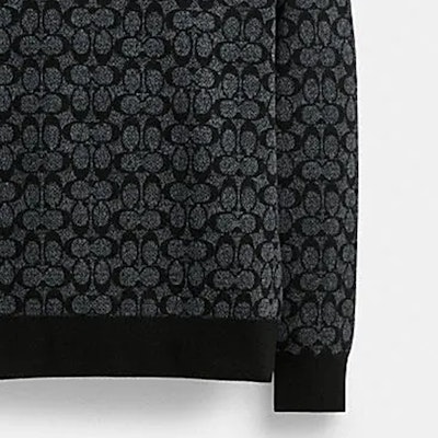코치 렉시 FW23 블랙 패턴 크루넥 긴팔 스웨터 CP968-OY2 Details for 코치 렉시 FW23 블랙 패턴 크루넥 긴팔 스웨터 CP968-OY2