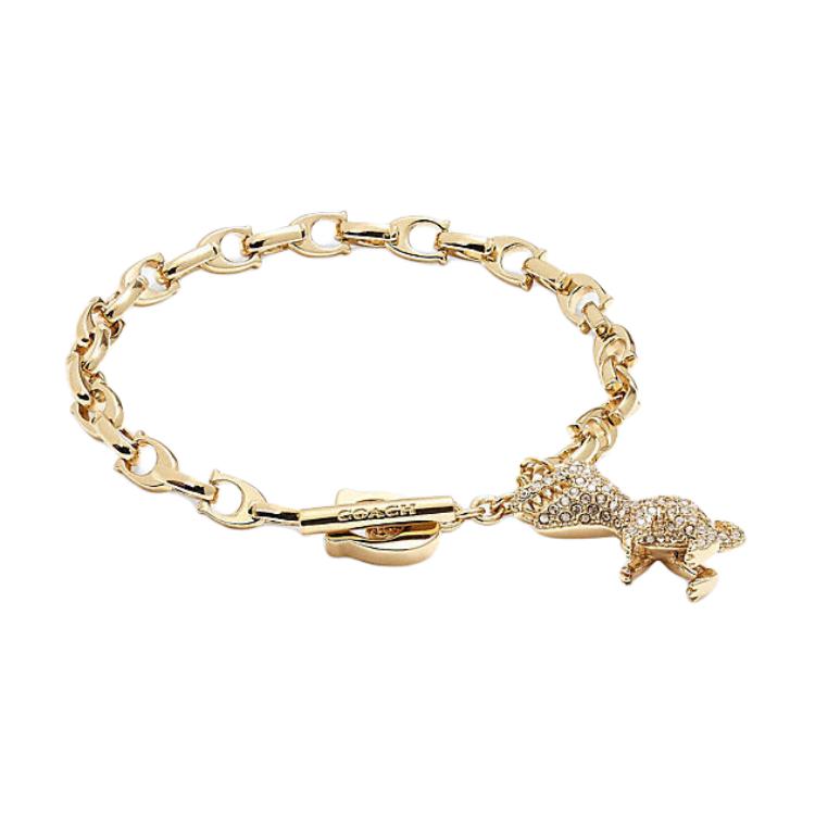 Order COACH Rexy Logo Gelang Rantai Unisex Emas - Perhiasan Pasangan Klasik. CB417-Z88