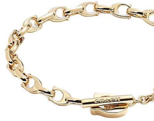 COACH Rexy Logo Gelang Rantai Unisex Emas - Perhiasan Pasangan Klasik. CB417-Z88 Lookbook COACH Rexy Logo Gelang Rantai Unisex Emas - Perhiasan Pasangan Klasik. CB417-Z88