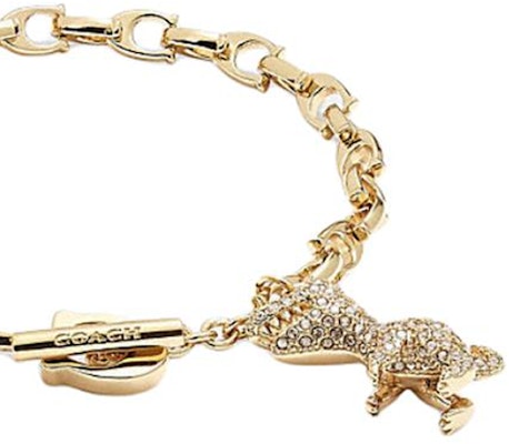 COACH Rexy Logo Gelang Rantai Unisex Emas - Perhiasan Pasangan Klasik. CB417-Z88 Shop COACH Rexy Logo Gelang Rantai Unisex Emas - Perhiasan Pasangan Klasik. CB417-Z88