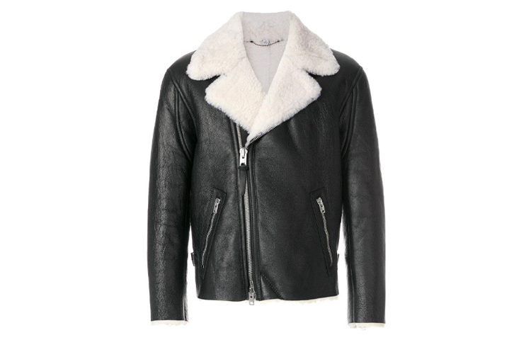 COACH Shearling Leather Jacket Black 59579-MIJ