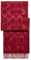COACH Signature C Red Wool Fringe Scarf Unisex F76384-F8Q COACH Signature C Red Wool Fringe Scarf Unisex F76384-F8Q