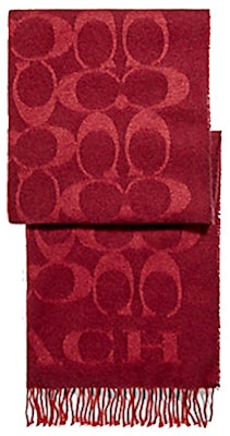COACH Signature C Syal Wol Merah dengan Rumbai Unisex F76384-F8Q Order COACH Signature C Syal Wol Merah dengan Rumbai Unisex F76384-F8Q