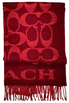COACH Signature C Syal Wol Merah dengan Rumbai Unisex F76384-F8Q Lookbook COACH Signature C Syal Wol Merah dengan Rumbai Unisex F76384-F8Q