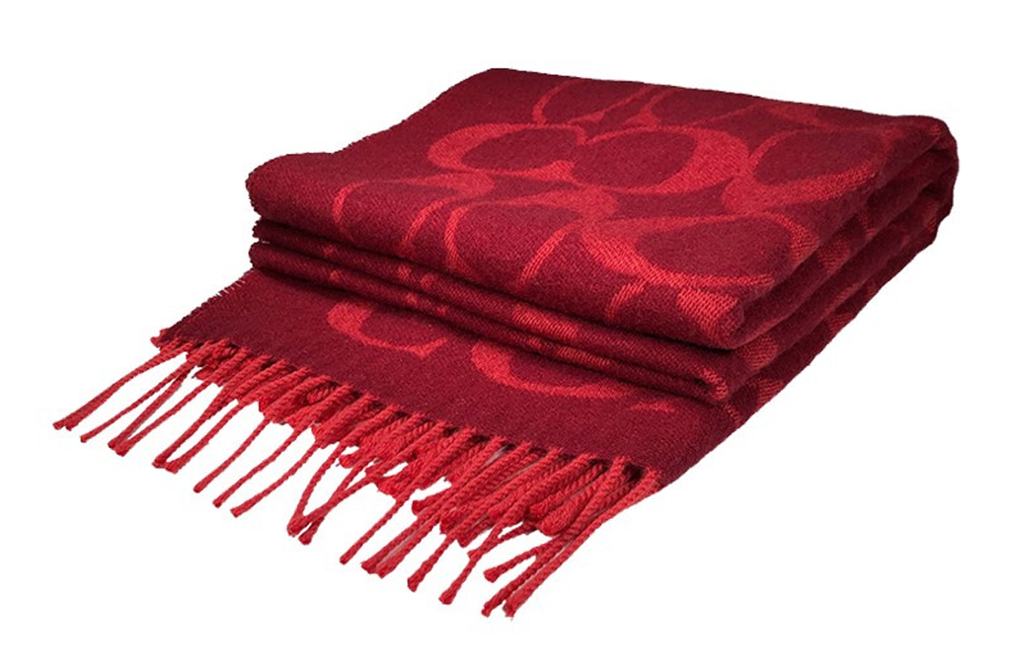 Purchase COACH Signature C Syal Wol Merah dengan Rumbai Unisex F76384-F8Q