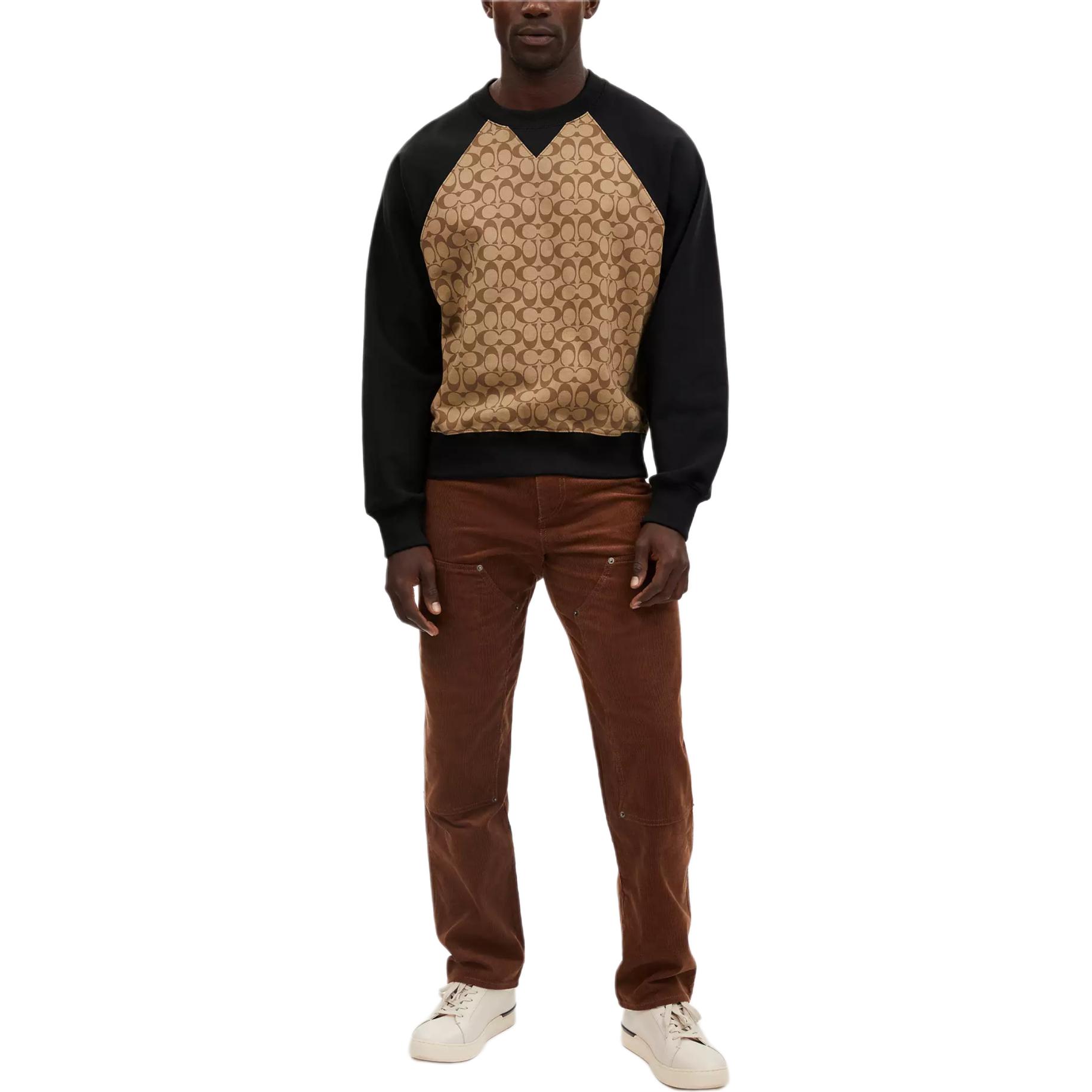 Lookbook コーチ シグネチャー クルーネック スウェットシャツ カーキ 長袖 ラグラン プルオーバー CO825-OFZ