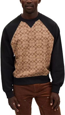 コーチ シグネチャー クルーネック スウェットシャツ カーキ 長袖 ラグラン プルオーバー CO825-OFZ Purchase コーチ シグネチャー クルーネック スウェットシャツ カーキ 長袖 ラグラン プルオーバー CO825-OFZ